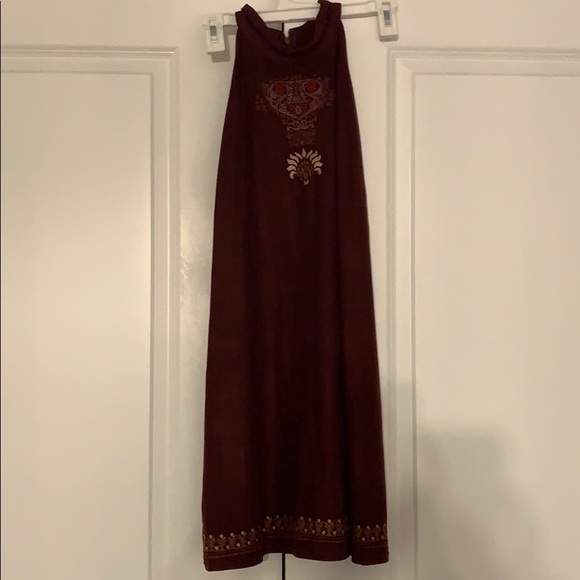 Suede Maroon Dress - Picture 1 of 6